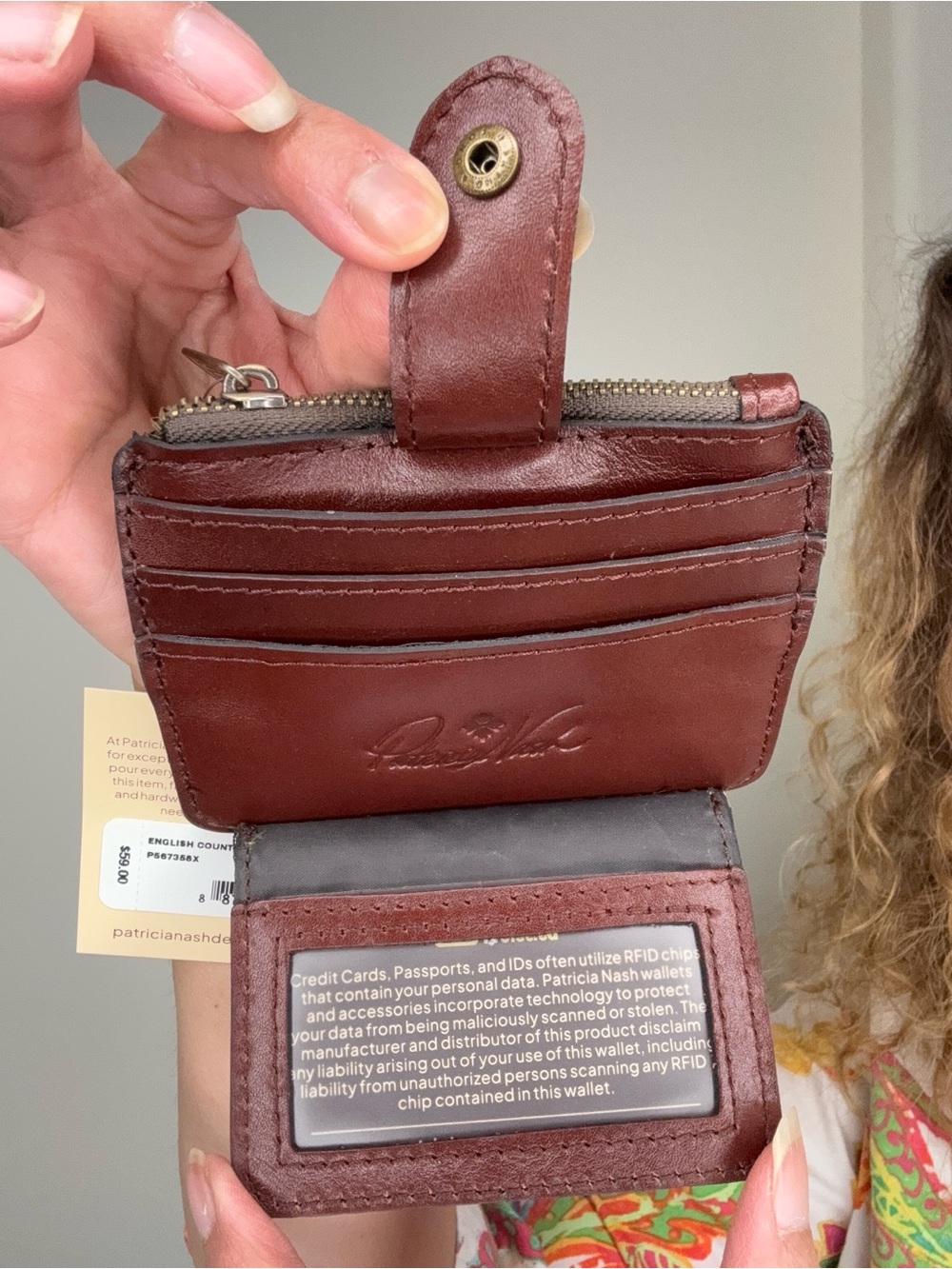 LOW START Patricia Nash English Country Cassis ID wallet NWT - Picture 8 of 10